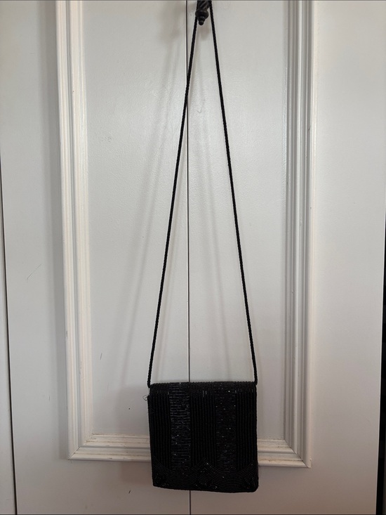 Handbags - Black Beaded Crossbody Bag